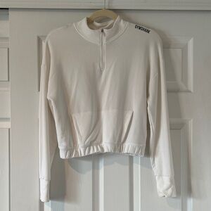 Gymshark Women's Cream cropped Quarter-Zip Sweatshirt